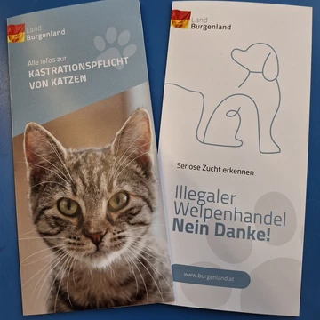 Tierschutz-Broschüren des Landes Burgenland
