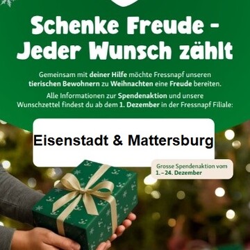 © Fressnapf Tiernahrungs GmbH / Landestierschutz Burgenland Spendenplakat Fressnapf 2025