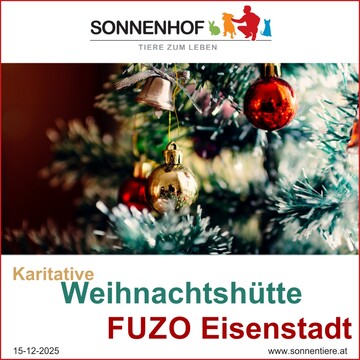 © Landestierschutz Burgenland Einladung zur Karitativen Weihnachtshütte in der FUZO Eisenstadt